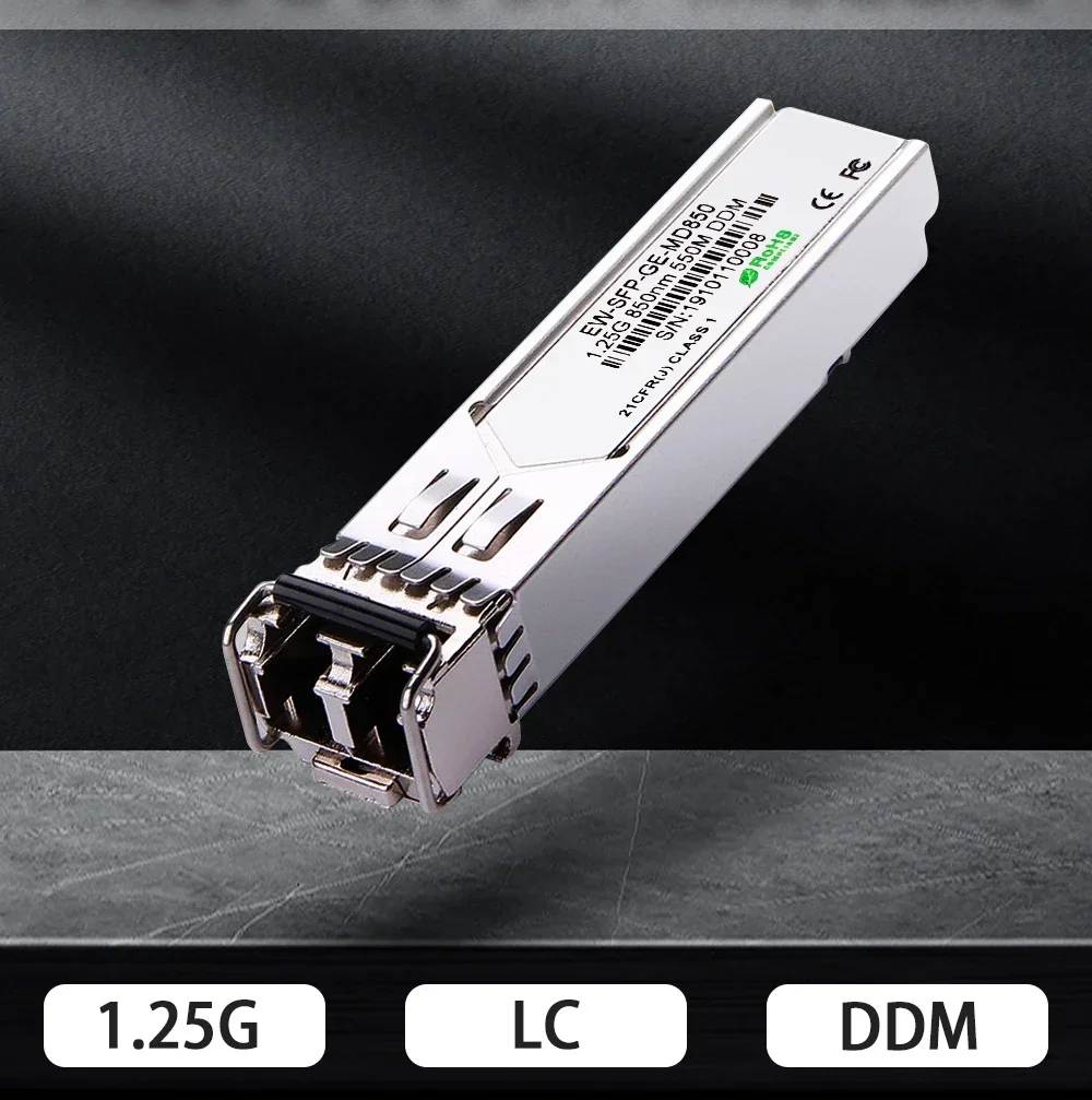 Transceptor Óptico SFP de 1GB 550m 850nm Módulo Transceptor SFP Gigabit Multimodo Duplex DDM Fibra LC Compatível com Switch CISCO