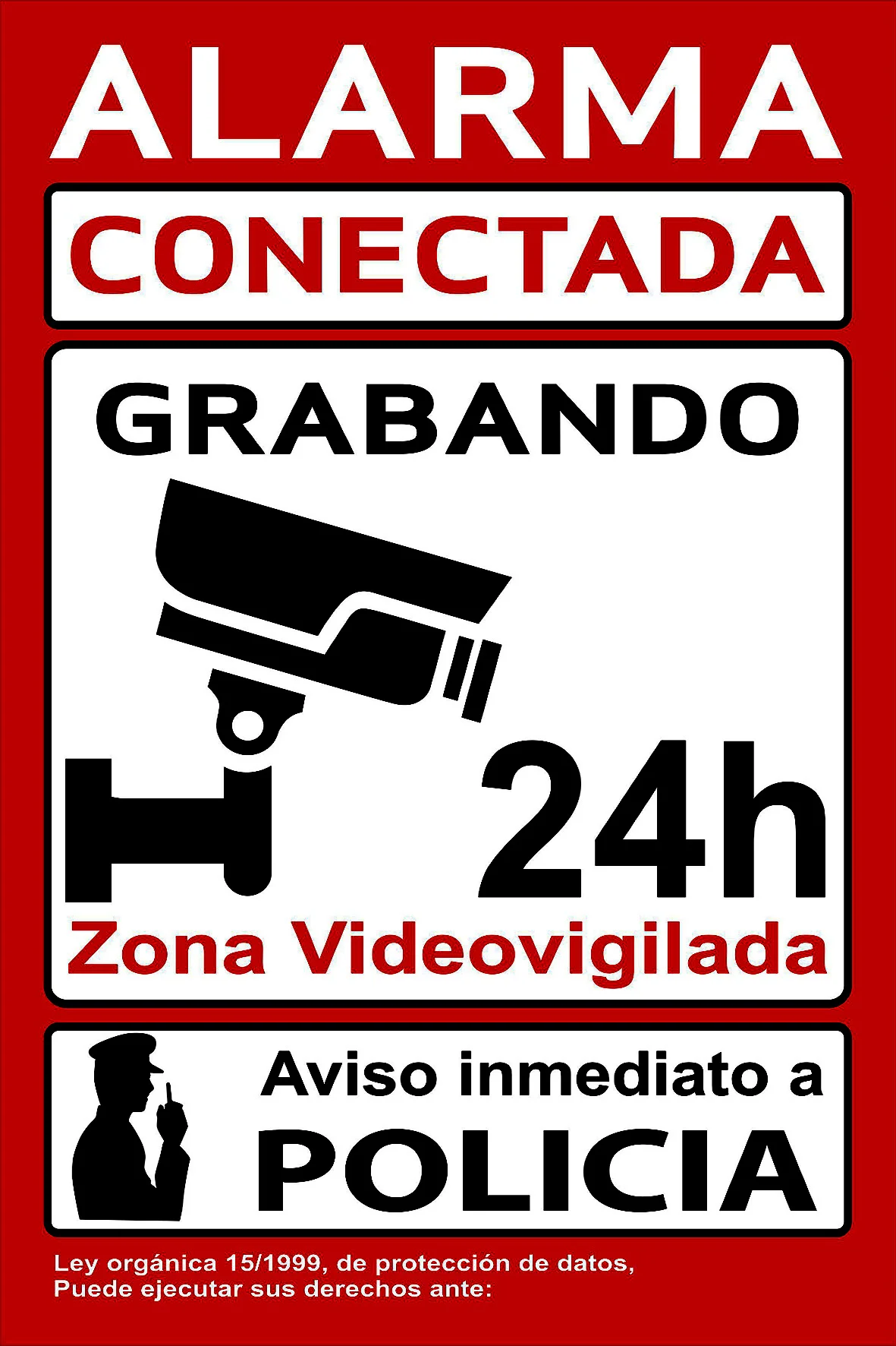 Laminated Vinyl Deterrent Sticker 20 x 30cm 