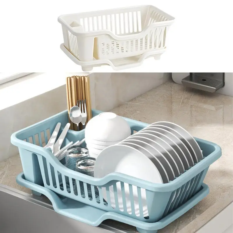 

Kitchen Bowl Dish Drying Rack Countertop Organizer For Cutlery Plastic Tableware Drainer Chopsticks Plate Drain Basket Holder