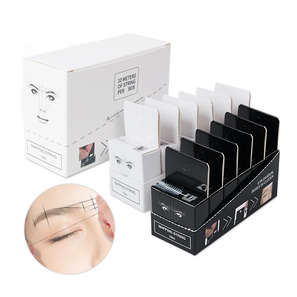 6PCS/Box Microblading Mapping Pre-Ink String Eyebrow Makeup Thread Semi Permanent Dyeing Positioning Measure Tool