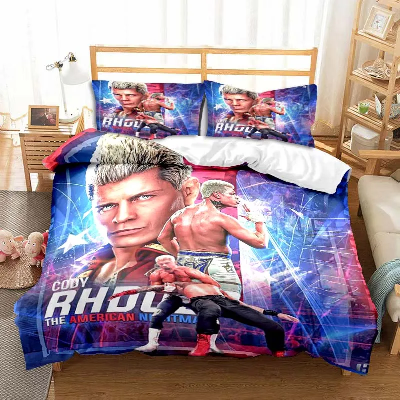 Funda nórdica Cody Rhodes, juego de cama de pesadilla americana, dormitorio suave para adultos y niños, juego de cama individual doble tamaño King, regalo para niños