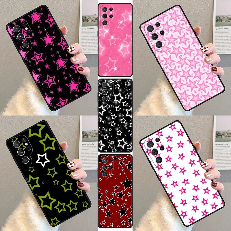 Y2k Star Element Phone Case For Samsung Galaxy S23 S21 S20 FE S24 S22 Ultra Note20 S10 S9 S8 Plus Silicone Cover