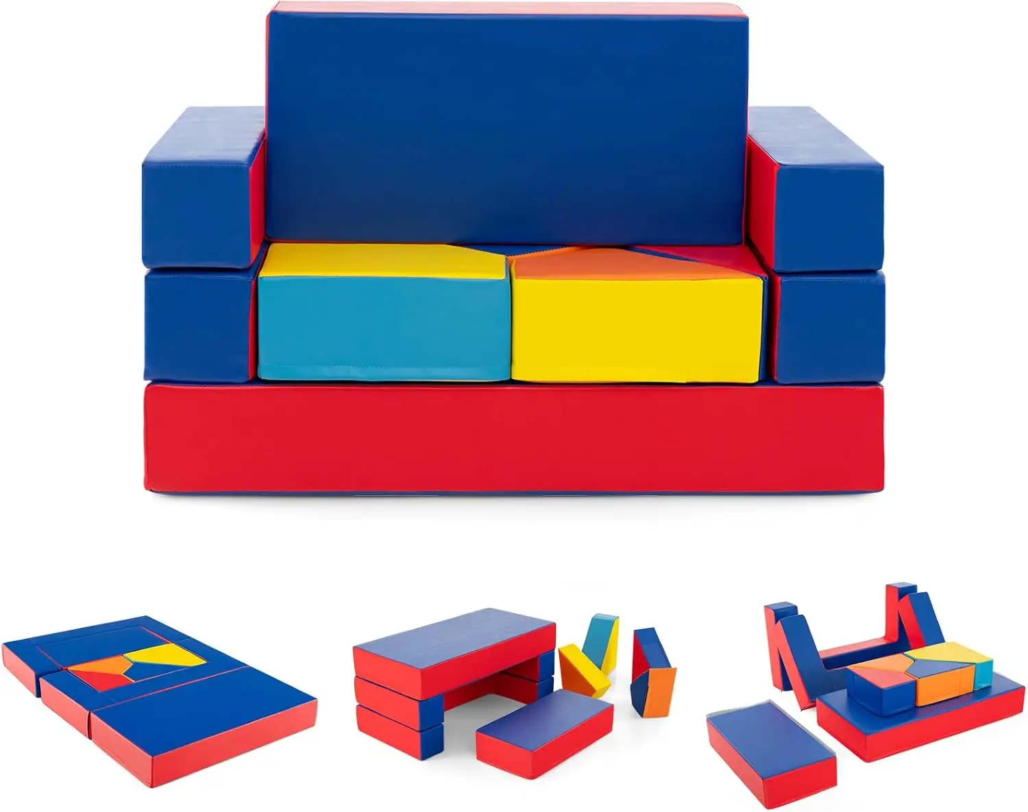 

Игровой набор из 8 предметов для лазания и ползания, 4 в 1: трансформируемые развивающие блоки, модульный детский диван/кровать/стол для игровой комнаты