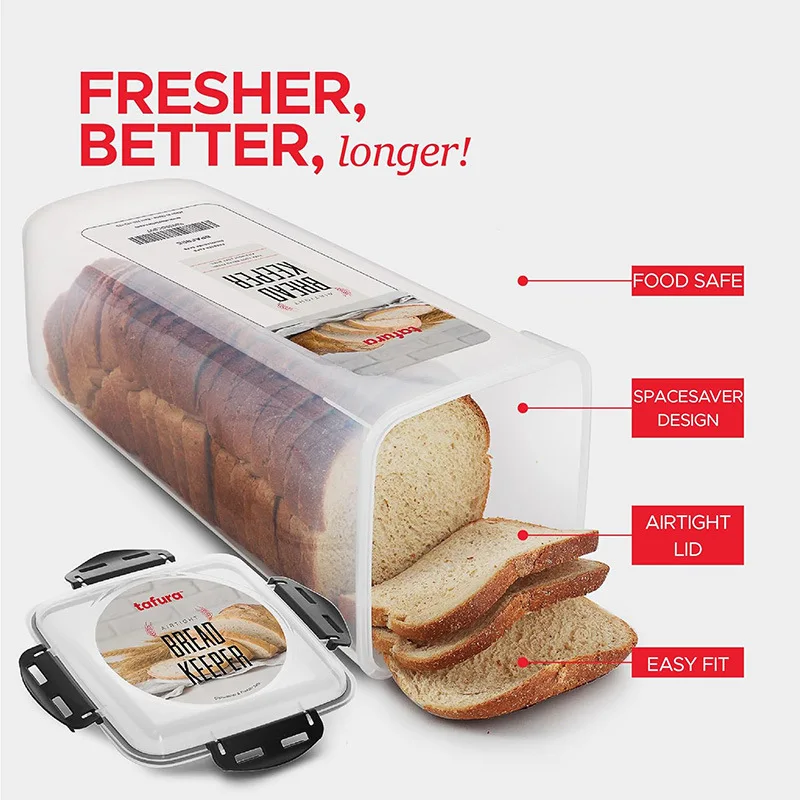 

Plastic Sandwich Bread Holder with Airtight Lid Bread Dispenser Fresh Bread Storage Container Distribution Sealed Storage Jar