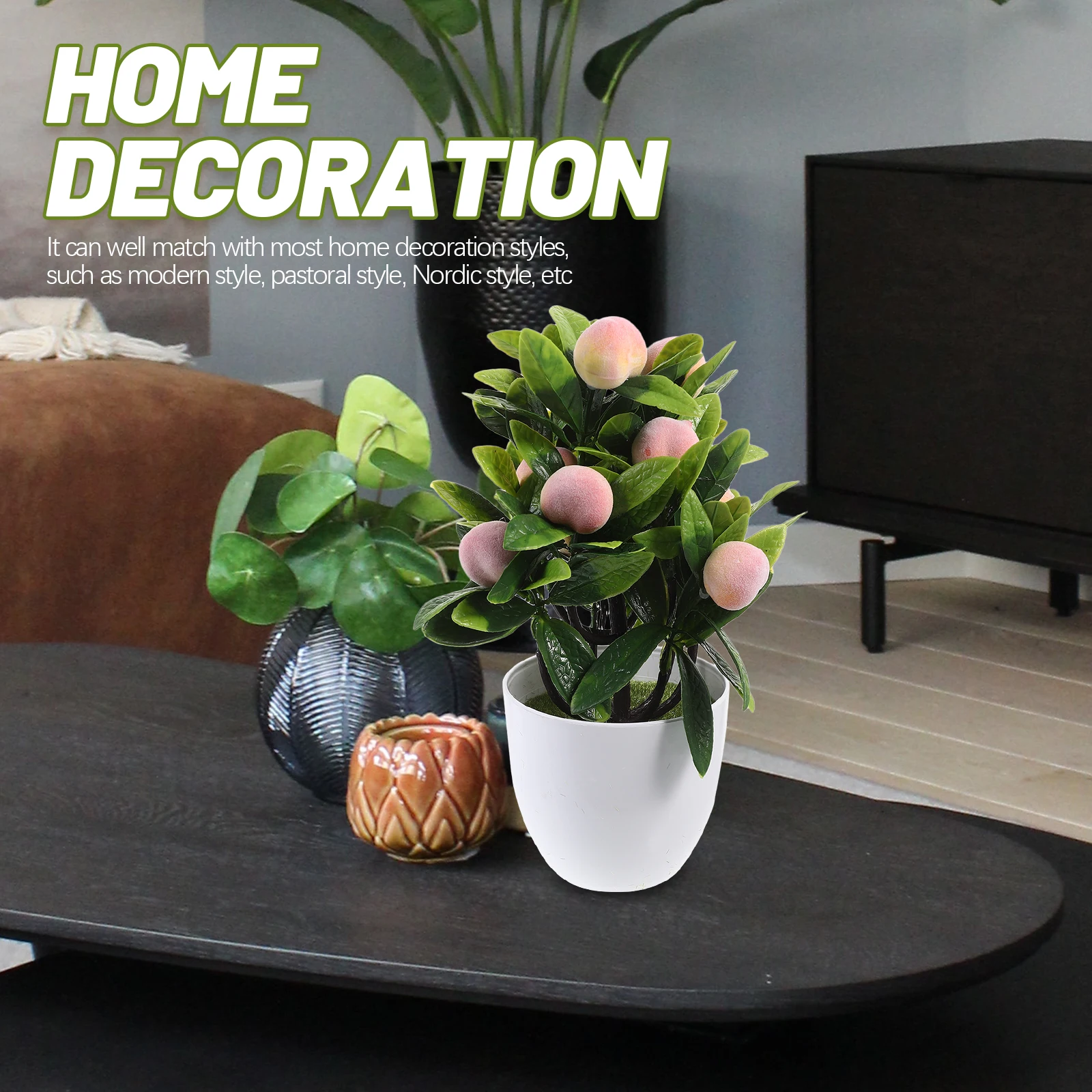 

Artificial Lemon Potted Plant Mini Realistic Bonsai Fake Fruit Tree Yellow Pot Home Decor Office Table Nordic Style Simulation