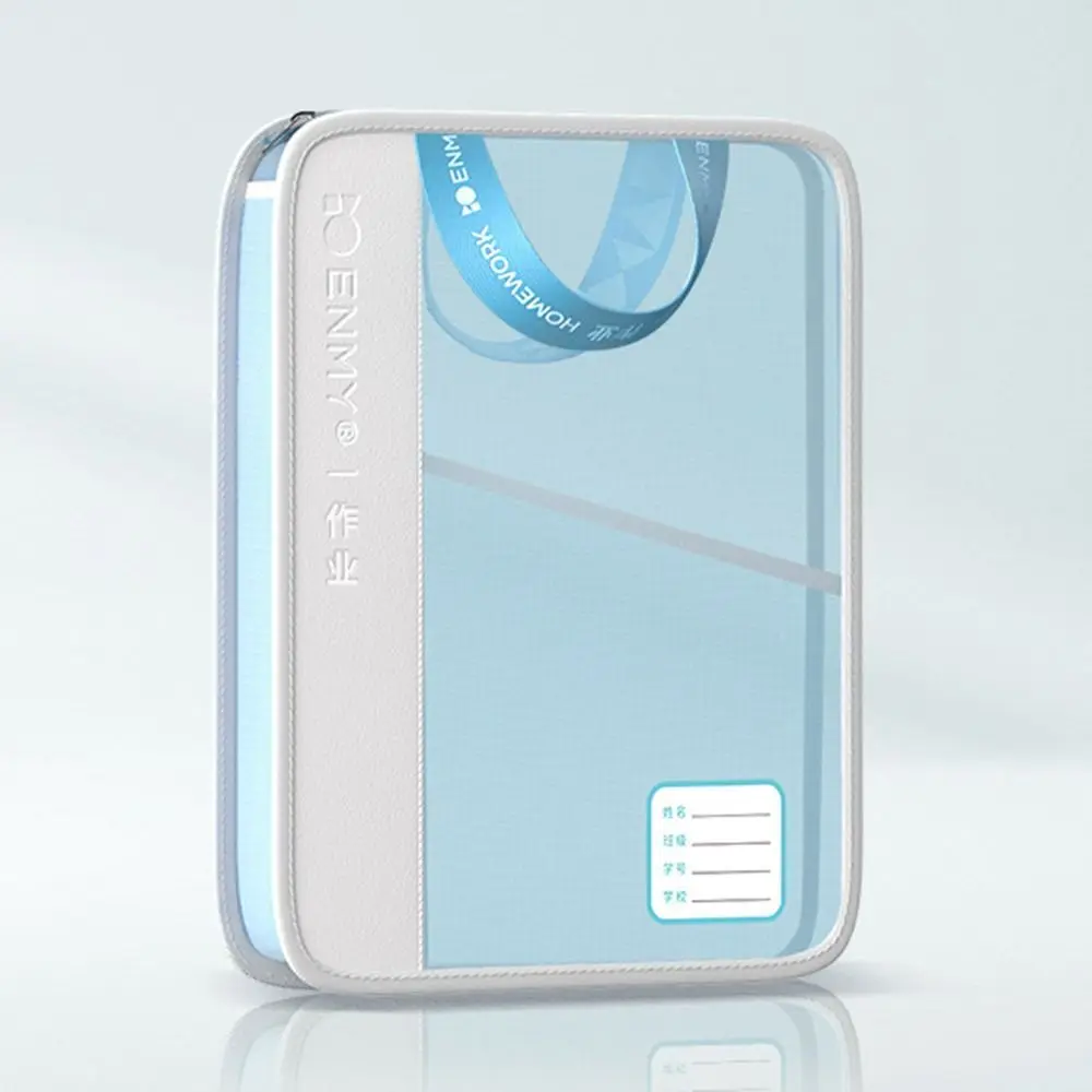 Multifunctional Mesh Zipper Pouch Nylon Transparent File Folder Bag Thickened Candy Color Test Paper Storage Bag