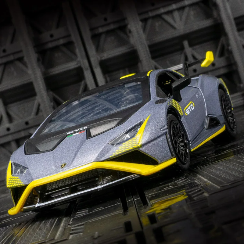 CCA 1: 32 simulation Lamborghini STO alloy car model, doors can be opened with sound and light rally car ornaments view 3