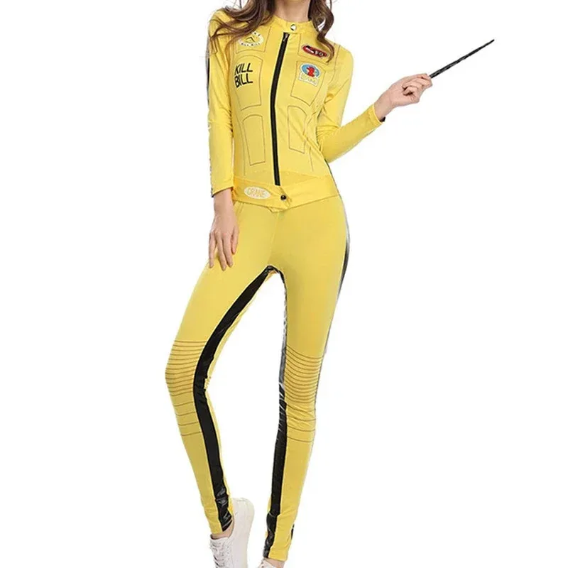 

Kill Bill The Bride Beatrix Kiddo Cosplay Costume Kung Fu Jumpsuit for Women Halloween Carnival Mardi Gras Costumes