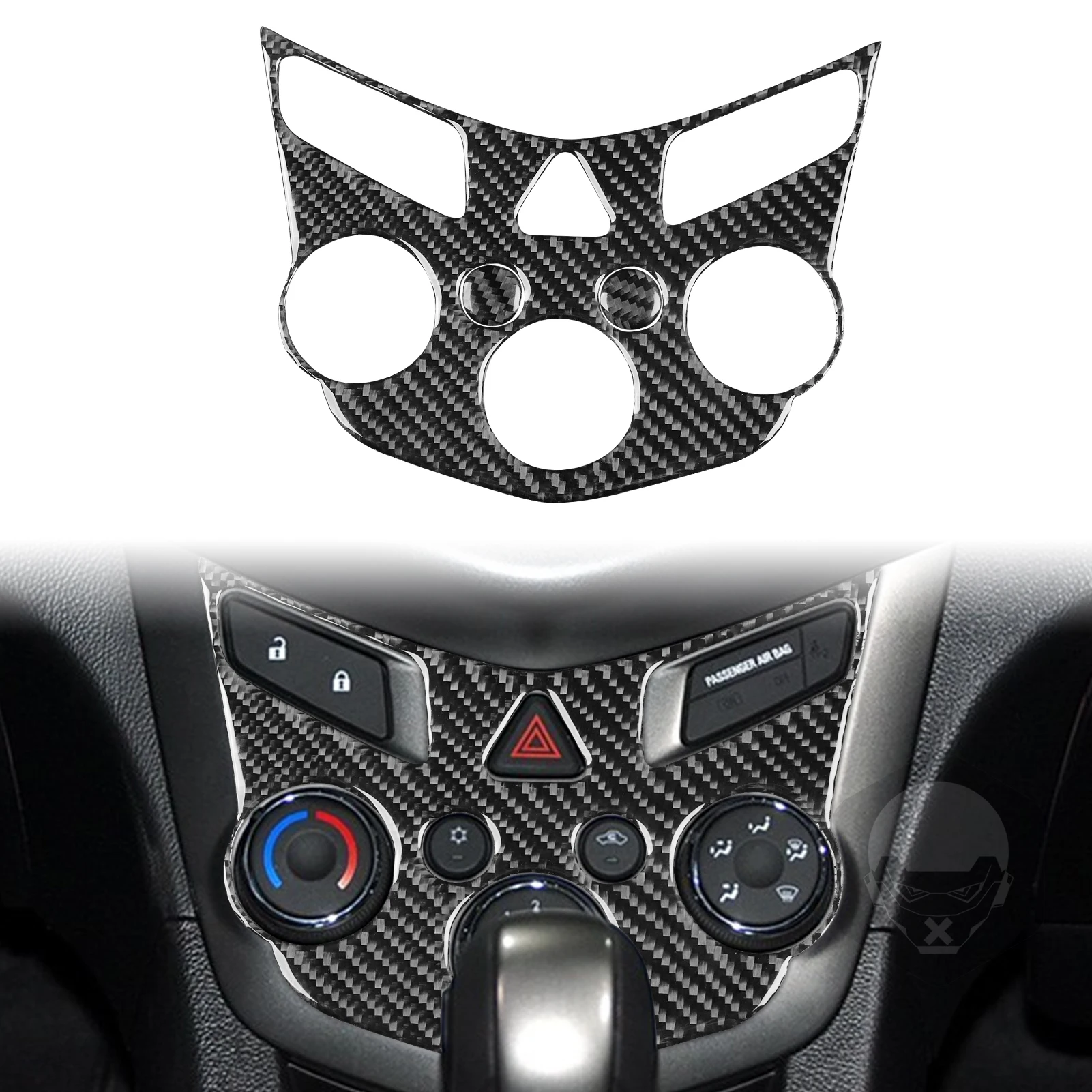 For Chevrolet Sonic 2012-2016 Carbon Fiber Air Conditioning Control Knob Trim Cover Car Interior Accessories Decorative Stickers