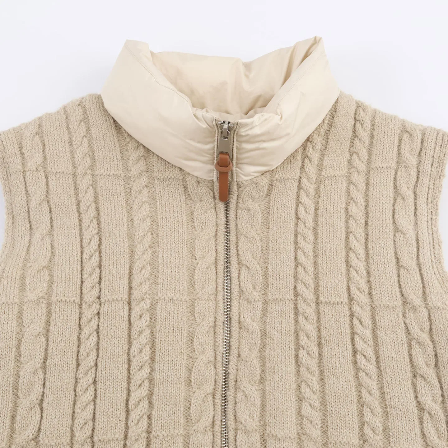 Faionable Gebreide Stand Kraag Svel Vest 2025, Herfst Nieuwe Dameskleding Personali Veelzijdige Woon-werkverkeer Pure Kleur