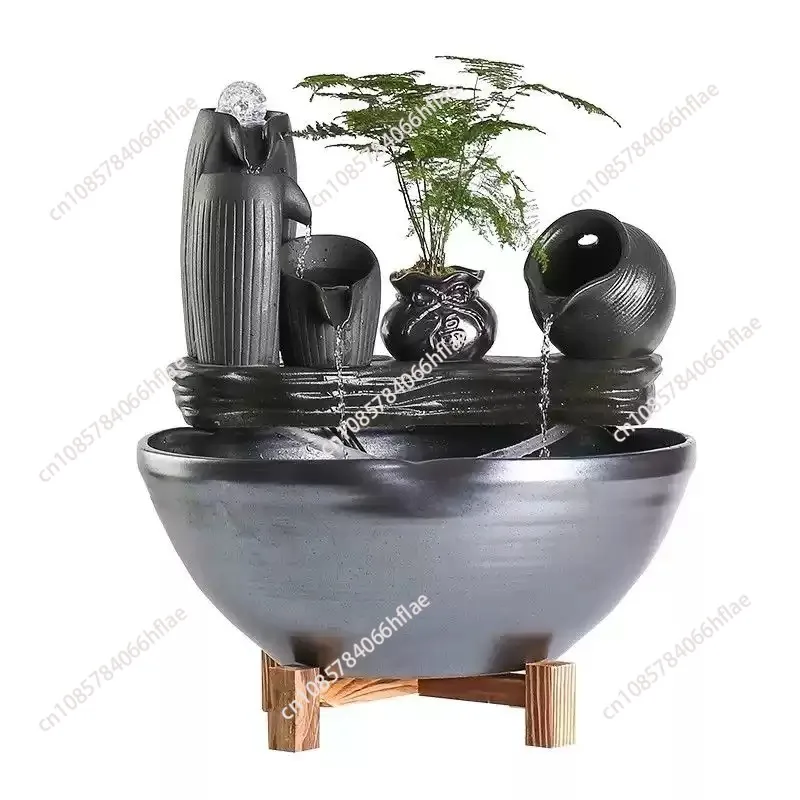 Chinese Circulating Water Feng Shui Ornament, Desktop Humidifier, Lucky Decoration for Housewarming & Business Opening