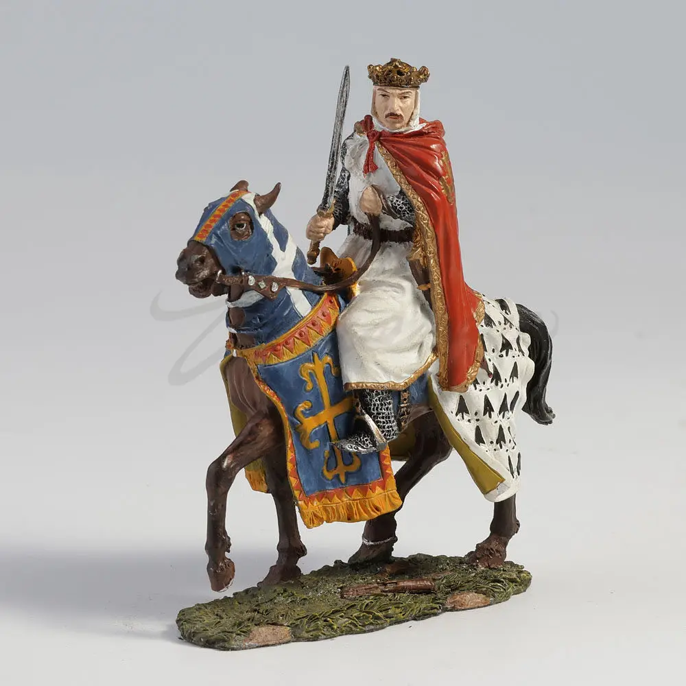 King Richard the Lionheart Mounted Crusader Knight Resin Figurine Medieval Decorative Statue for Home Office Collectible Gift