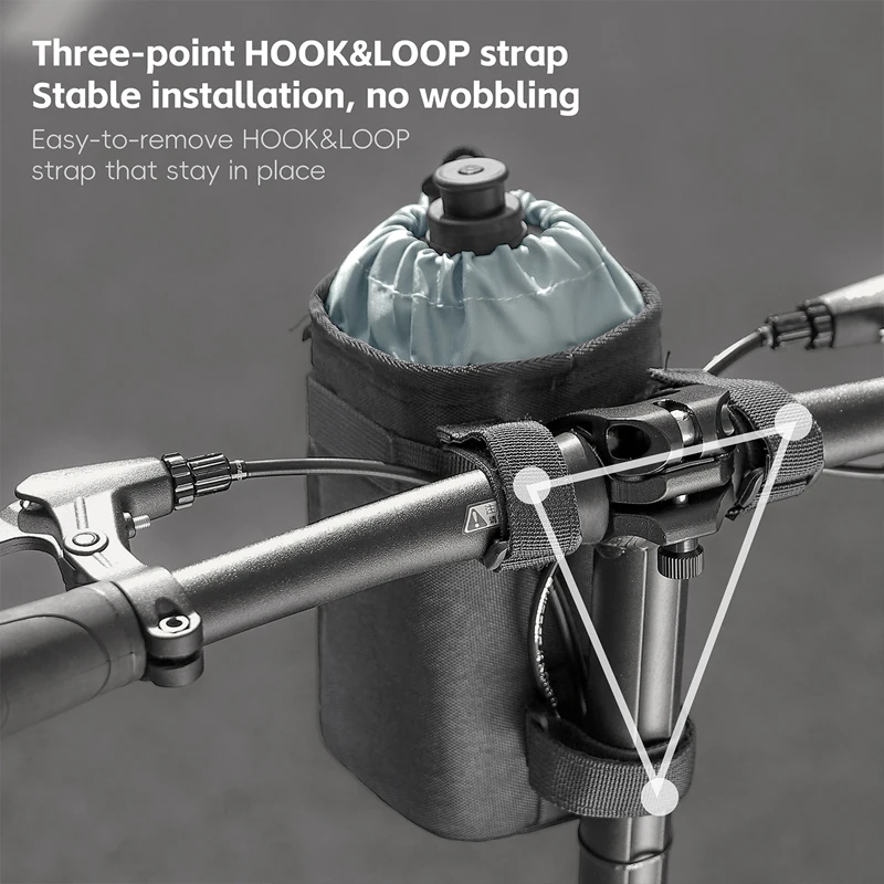 WEST BIKING Bicycle Water Bottle Bag 1L Large Capacity Insulated Handlebar Water Bottle Bag Outdoor Cycling Kettle Carrier Bag