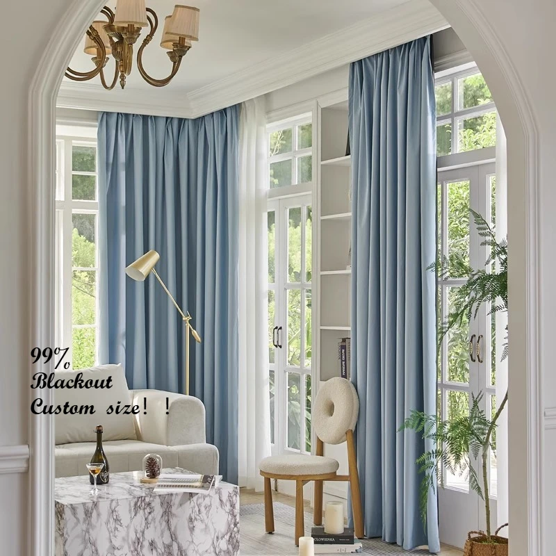 Taille personnalisée! moderne Simple élégant balcon entièrement occultant mode rideaux épais pour salon salle à manger chambre décor blanc Tulle