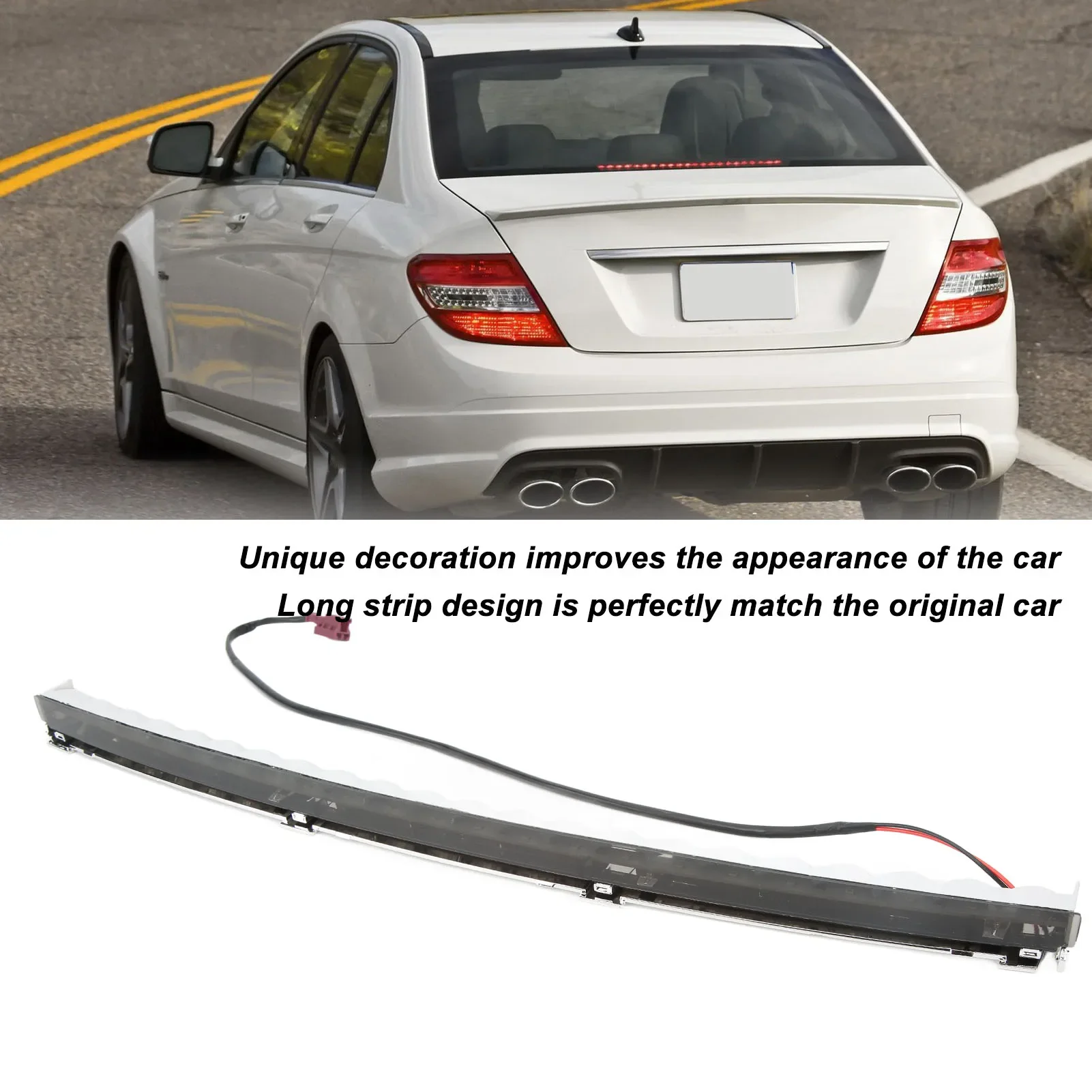 For Benz E‑Class Sedan W212 C‑Class Coupe W204 2008-2020 1 PC Grey High Brake Light  Bright Light Long Strip A2049066020