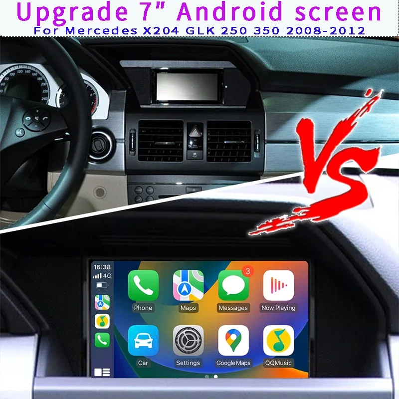 4G 7' Android Navigation System with Wireless Apple CarPlay And Android Auto for Mercedes X204 GLK 250 350 2008-2012 Vehicle Cam