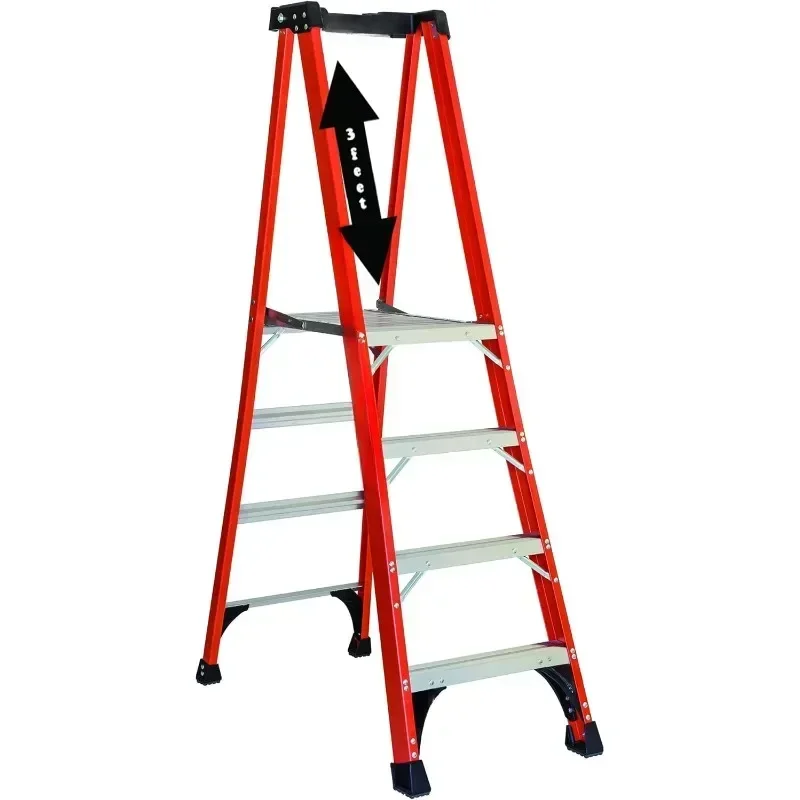 4-Foot Fiberglass Platform Step Ladder, 375-Pound Load Capacity, Type IAA, FXP1804HD