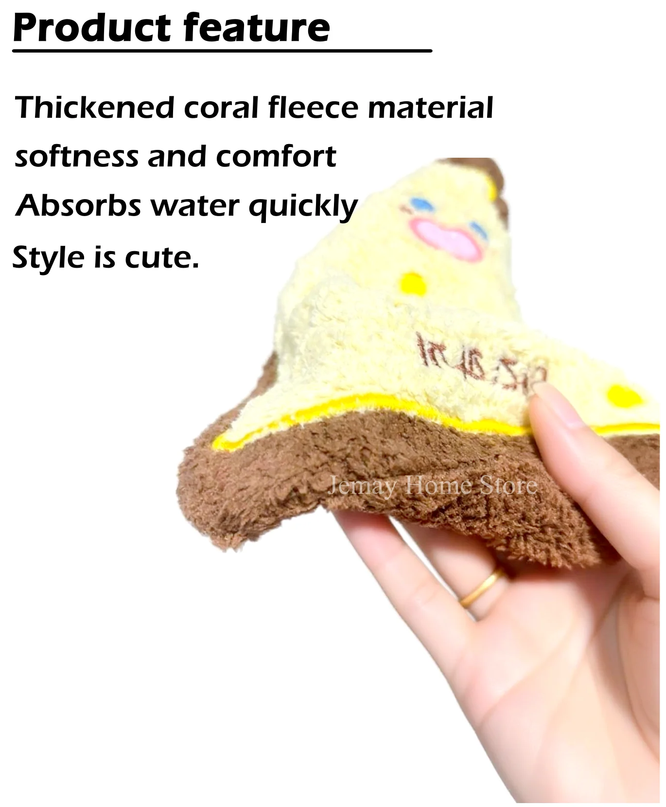 

2 Pack Absorbent Hand Towels Soft Cute Design for Bathroom Kitchen Washable Cleaning Cloths with Hanging Loop Multipurpose Use