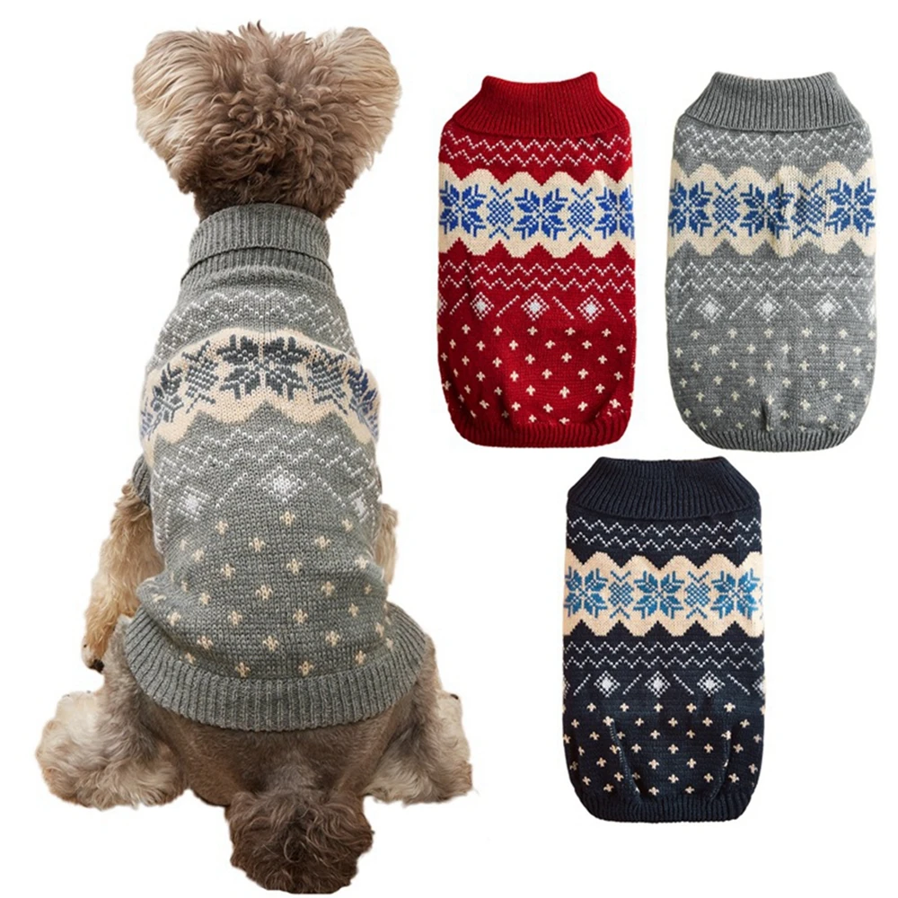 Christmas Dog Cat Sweater Knitted Pullover Winter Dog Clothes for Small Dogs Chihuahua Yorkies Puppy Jacket Pet Cat Clothing