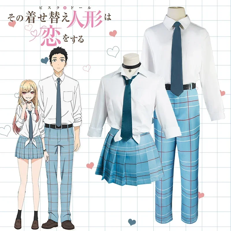 

Anime My Dress Up Darling Kitagawa Marin Cosplay Costume JK School Uniform Skirt Pants Wig Gojo Wakana Cosplay Costumes for Men