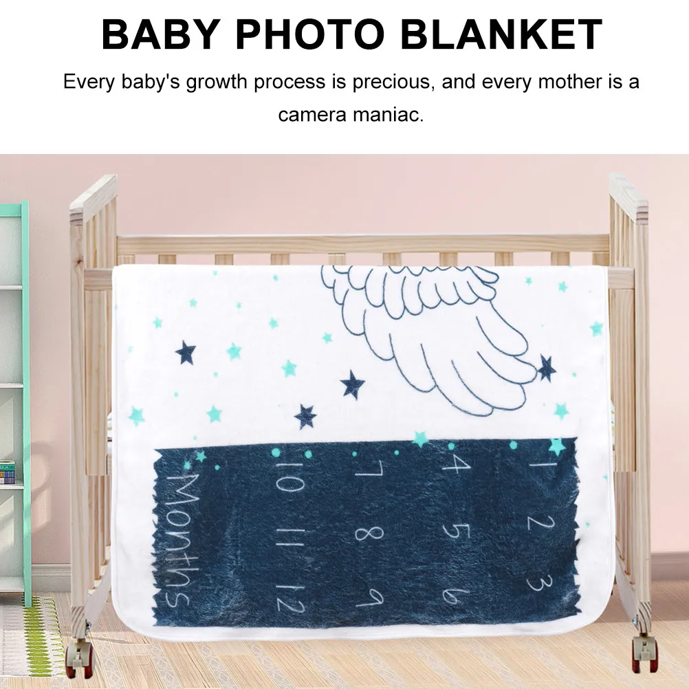 

1Set Baby Blanket Newborn Photography Prop Infant Memory Blanket Monthly Age Marker Swaddle Cover Shower Gift