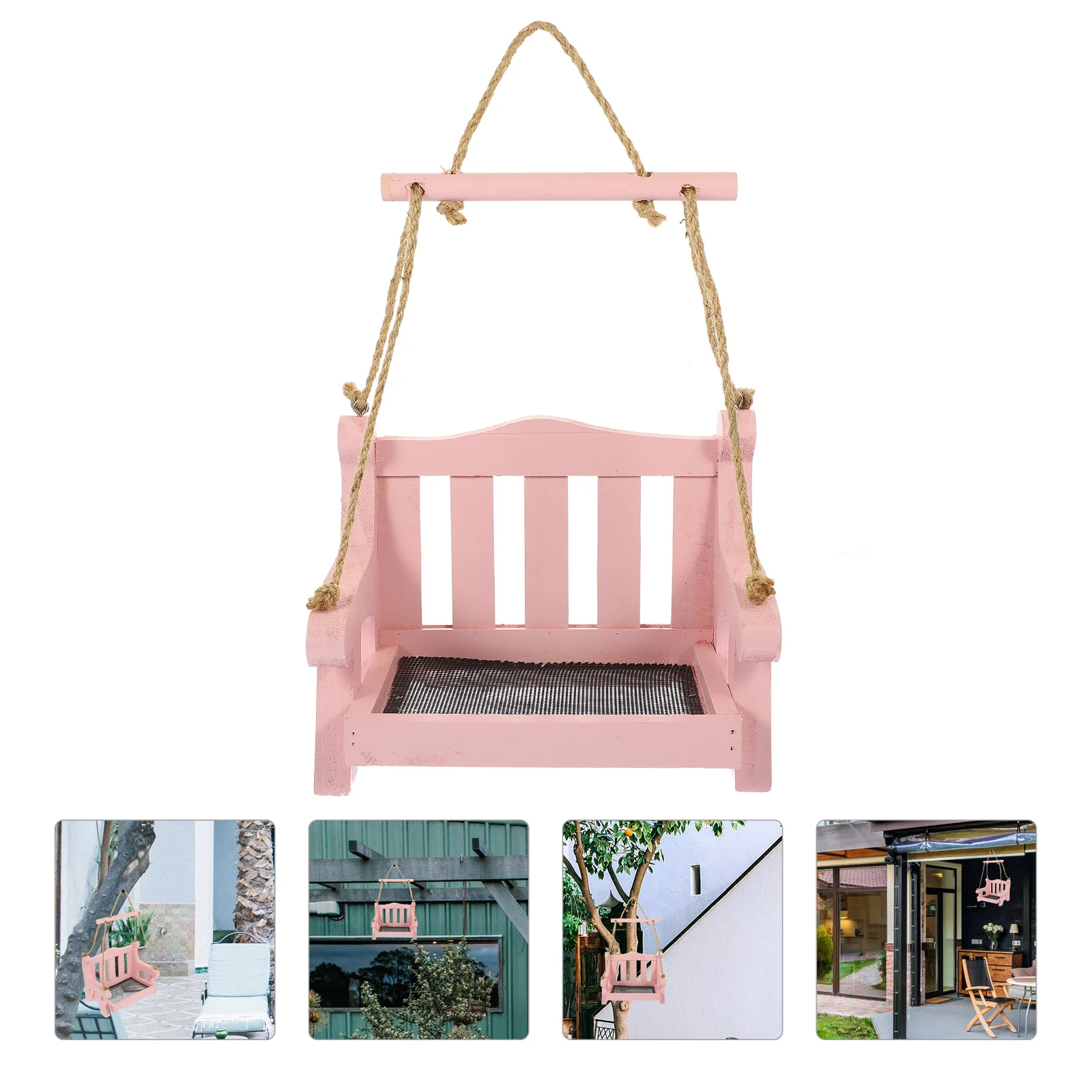 

Hanging Bird Feeder Chair Shaped Balcony Garden Outdoor Bird Food Container Durable Smooth Surface No Burrs Creative Design