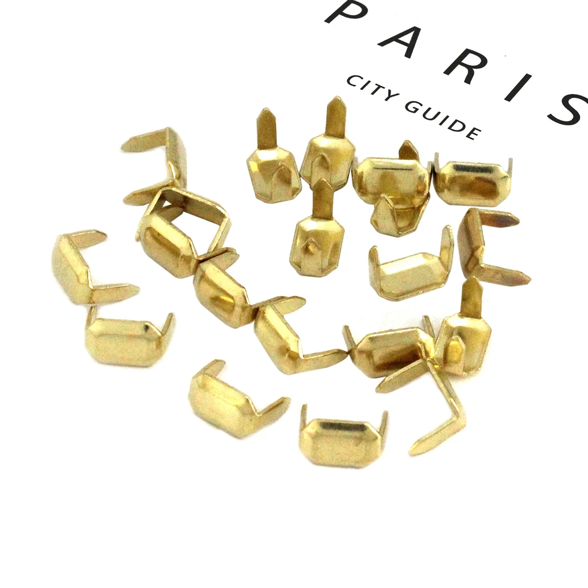 20 Pcs Brass Leather Staples Two Prong Claw Rivets for Belt Loops Keeper Connect Craft Fastener Hardware Accessories