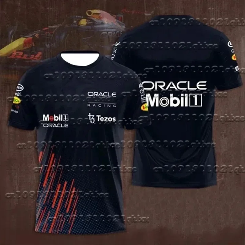 

25 Summer Men's Motorcycle F1 Racing 3D Printed T-shirt Suitable for Both Men and Women Fashion Racing Logo Casual Loose T-shirt