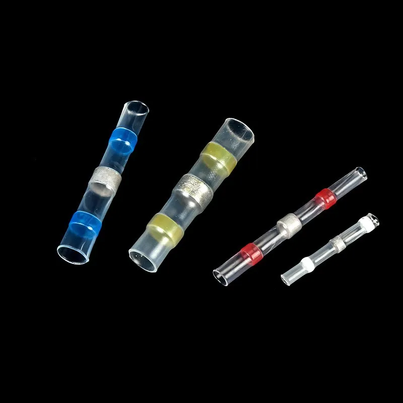 1box (50pcs) Electrical Heat Shrink Soldering tube Sleeve Terminals Insulated Waterproof Butt Wire cable Connectors Soldered A4