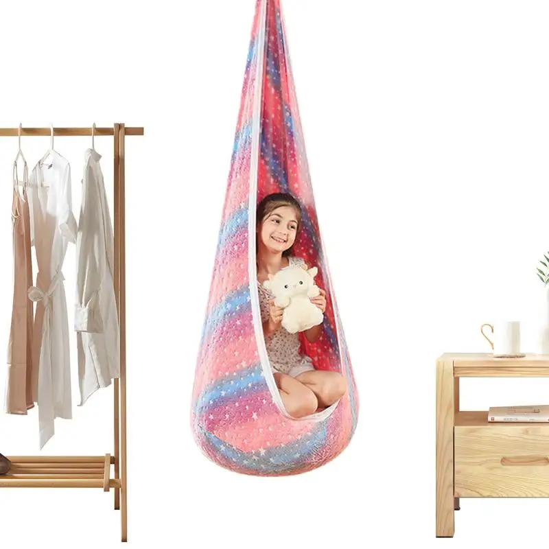 

Hammock Chair For Kids Kids Pod Swing Chair Nook Tent With Air Cushion Listen To Music Thinking Or Sleeping Play Games