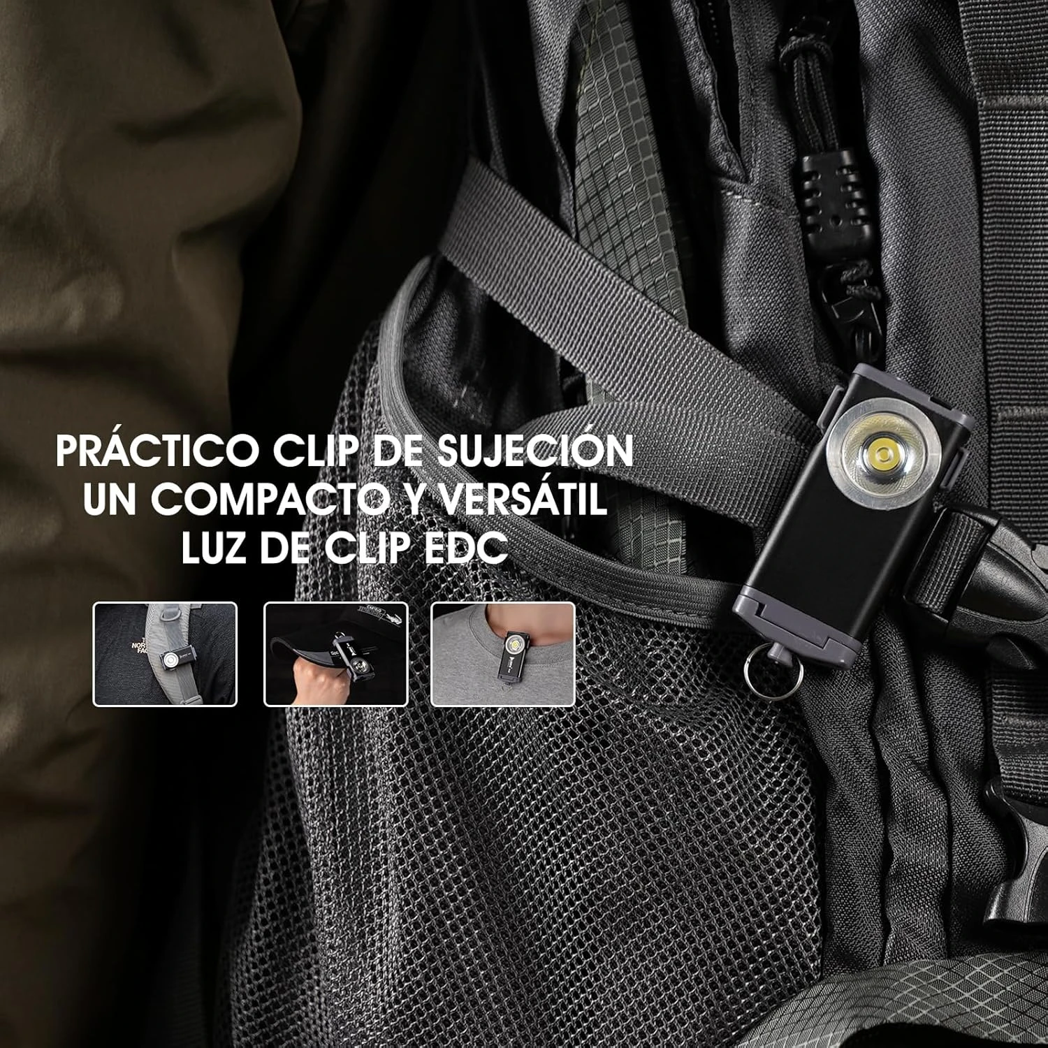 Minilinternas LED 500 lentera LED super brilantes, Linterna con Llavero EDC Alimentada por, 5 Modos Luce