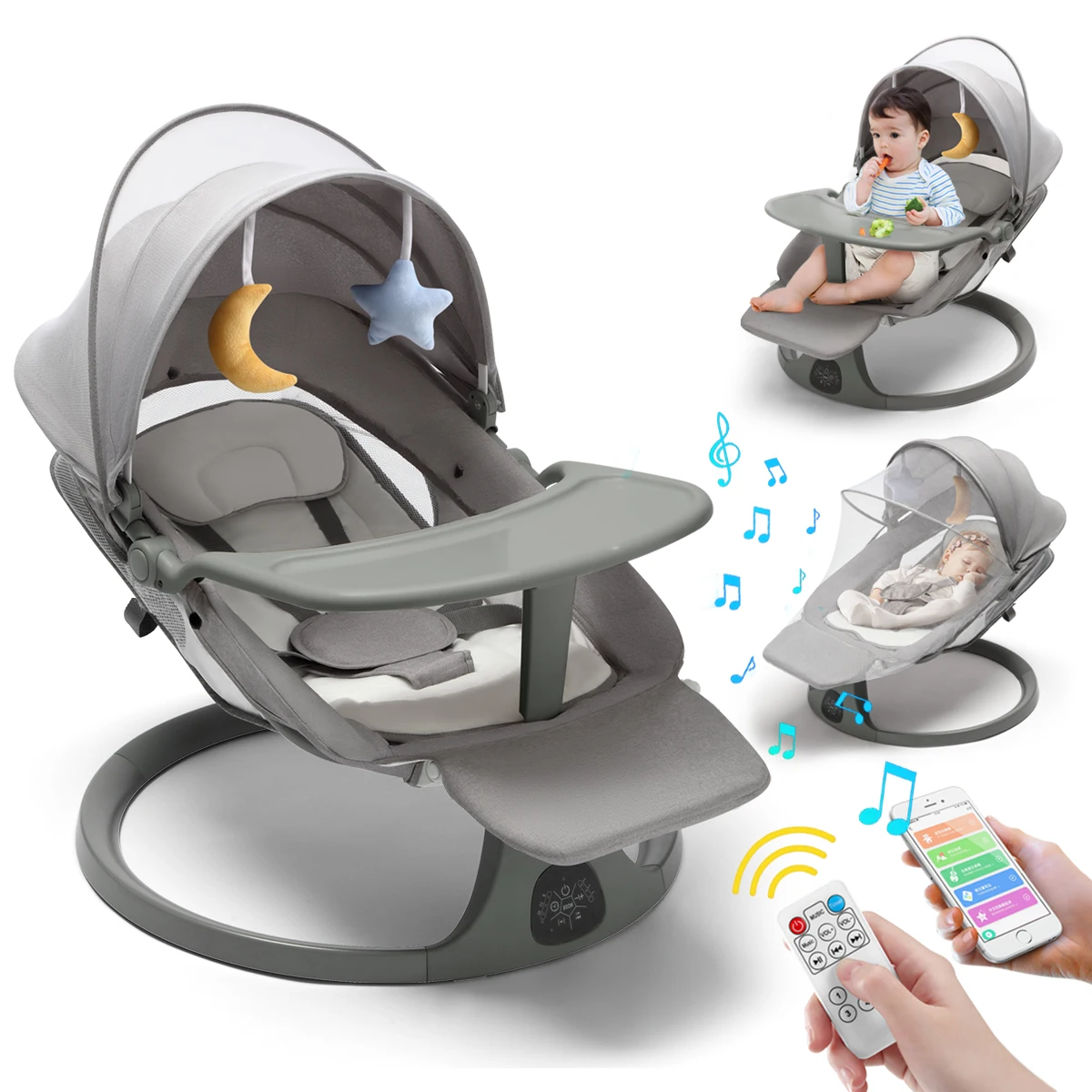 2026 Hot Sale Hot Quality 3-in-1 Automatic Multi-function Baby Rocking Chair