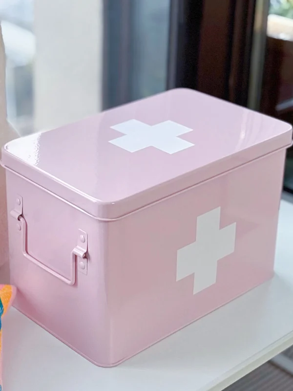 

Pink Flip Cover Storage Box Large Size Multi-layer Desktop Organizer for Miscellaneous Items High Aesthetic Value Home Use