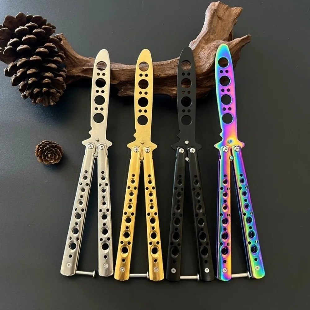 Foldable Butterfly Knife Trainer Portable Cosplay Accessories Training Tool Stainless Steel Practice Knifes for Outdoor Games