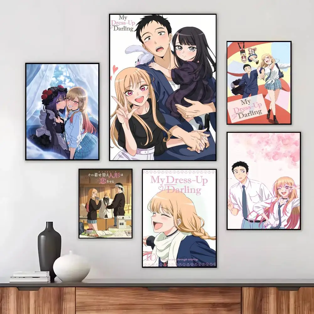 AnimeM- My Dress-Up Darling Poster Wall Art Printed Decor Sticker Stylish Home Gift for Living Room Bedroom Corridor Cafe