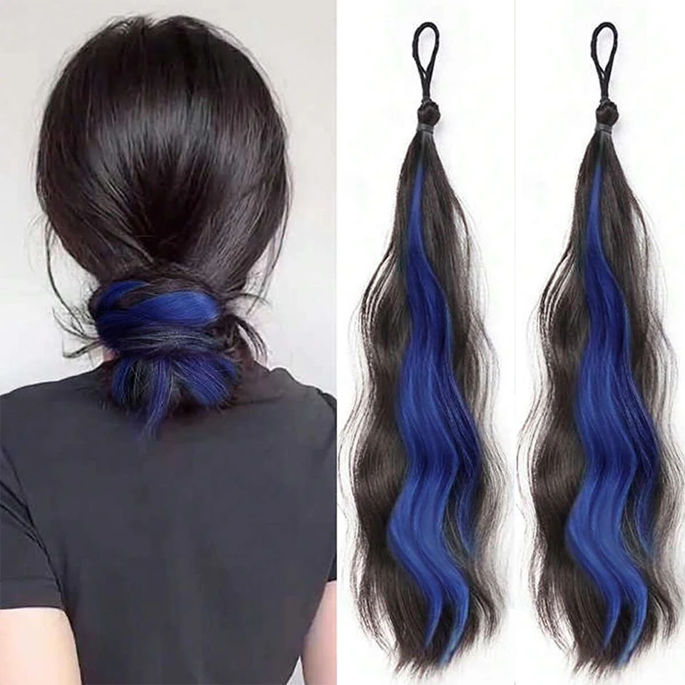 

2 шт. синтетический парик для белых женщин, наращивание хвоста, универсальные модные вьющиеся волнистые аксессуары для волос, подарок на Рождество и Хэллоуин