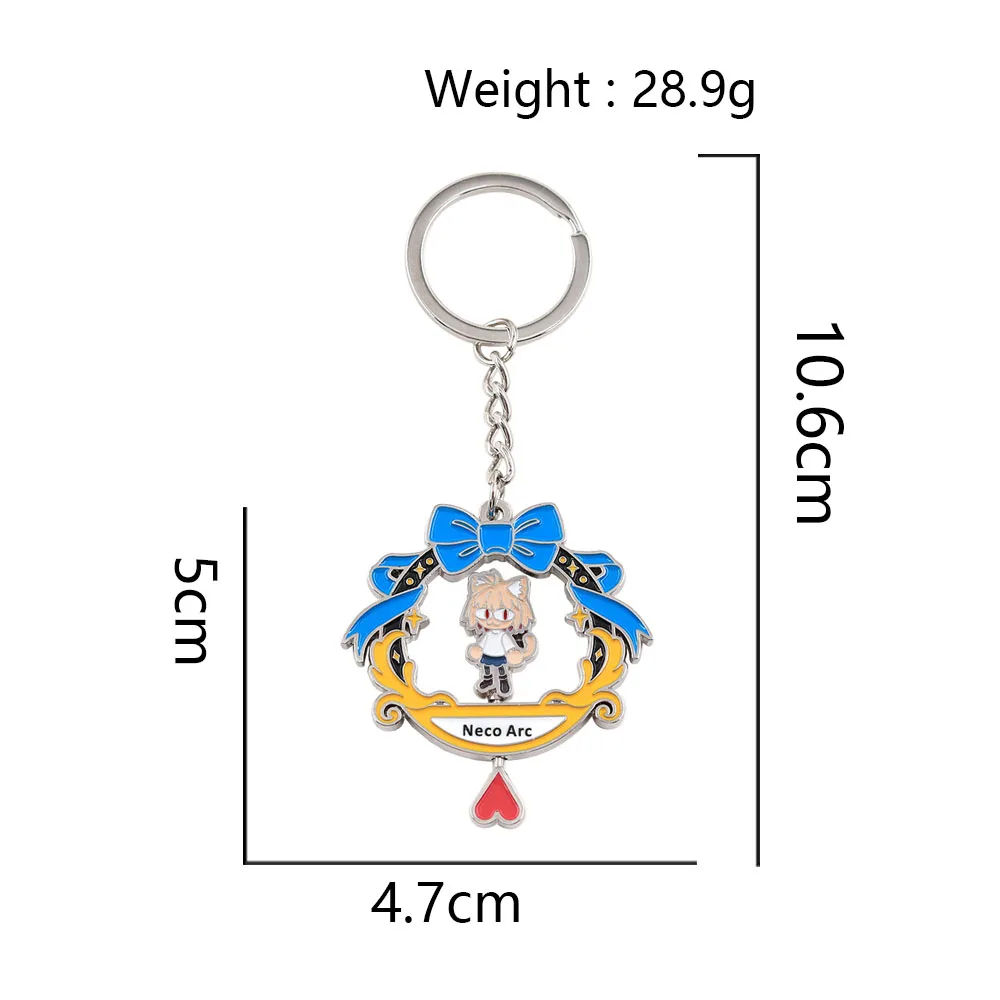Anime Tsukihime Neco-Arc Drehbarer Schlüsselanhänger Doppelseitiger Drehender Katzenmädchen-Schlüsselring Kawaii Figur Metallanhänger Taschendekoration Fan-Geschenk – Detail 2
