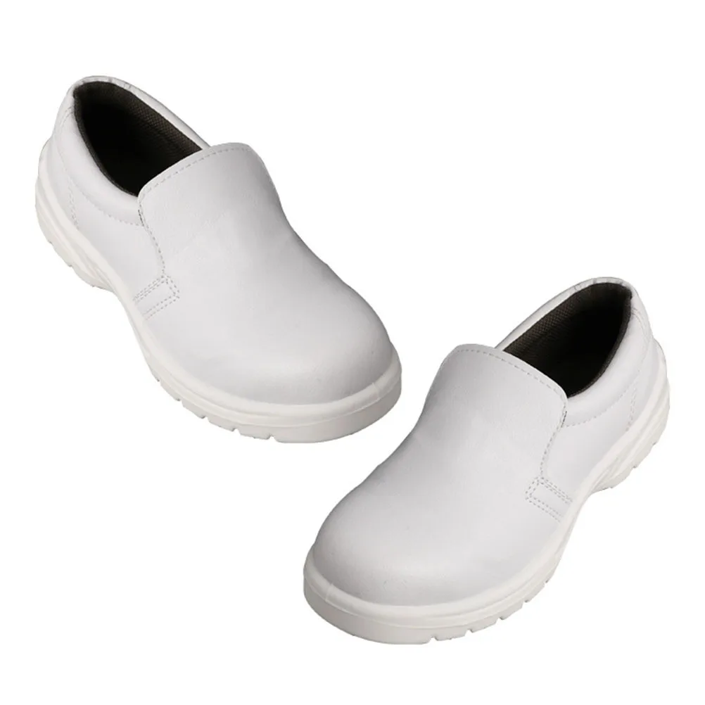 

1 Pair Anti-Smashing Slip-On Safety Shoes White Lightweight Breathable Puncture Proof Waterproof Workplace Footwear For Men