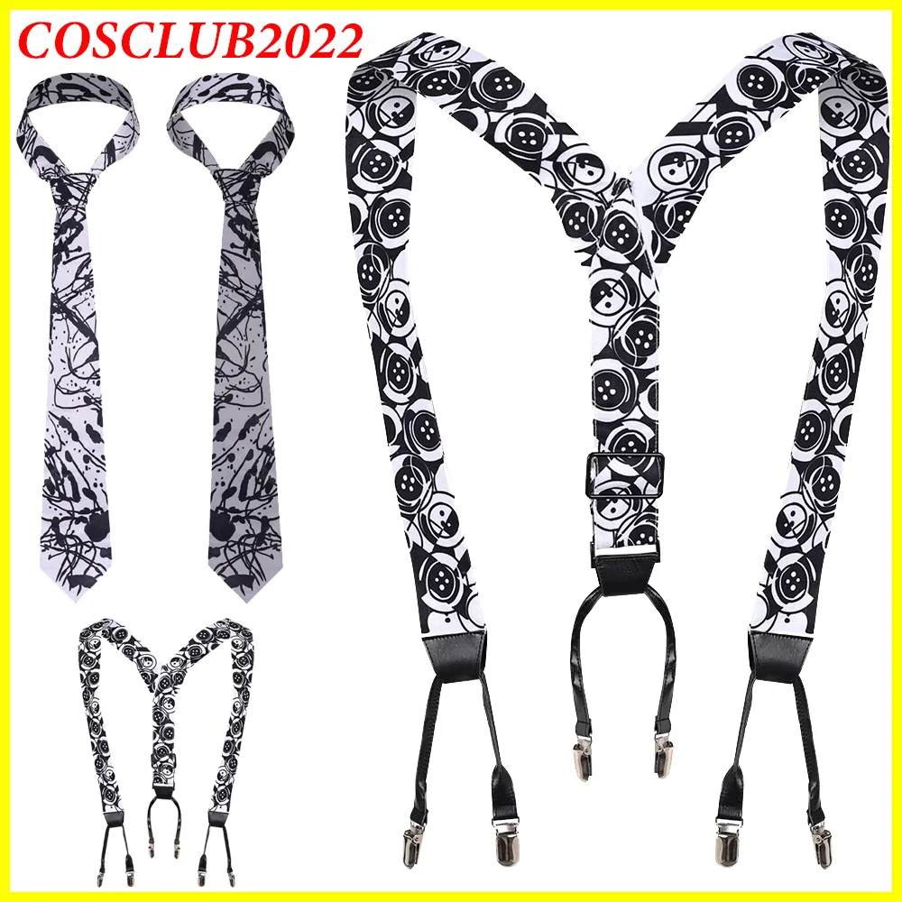 

Men Stanley Cosplay Neck Tie Shoulder Strap Movie The Mask Roleplay Back Strap Necktie Adult Halloween Party Costume Accessories