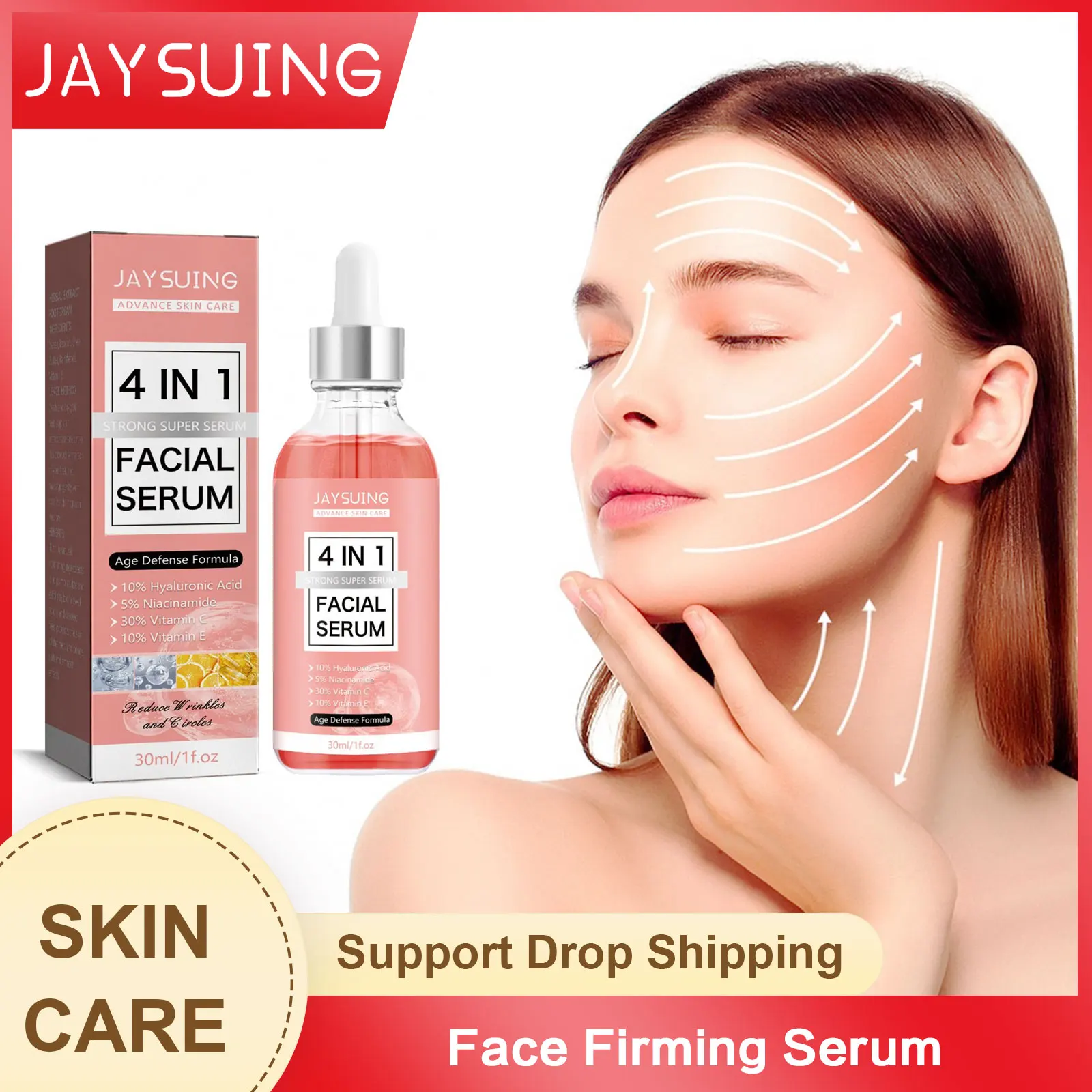 

Hyaluronic Acid Serum W-rinkle Removal Lifting Firming Fade Fine Line Pores Repair Moisturizing Nourish Vitamin C Facial Essence