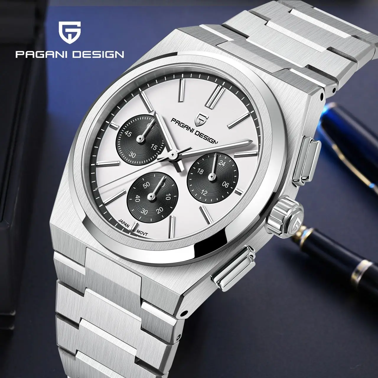 

2023 New PAGANI DESIGN 40MM Men Quartz Watches TOP Sapphire Glass Japan VK63 Waterproof C3 Luxury Sport Clock Relogio Masculino