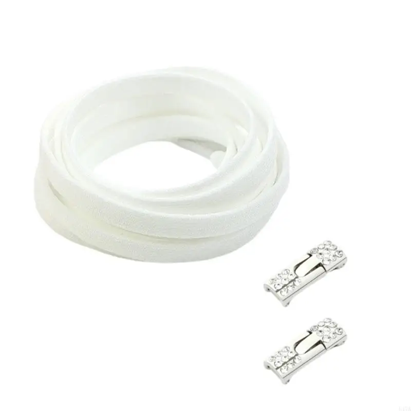 

Crystal Accent Locks Elastic No Tie Shoe Laces Fastening System Shoe Strings For Casual Sneakers Sports Shoes Adult Kids 547A