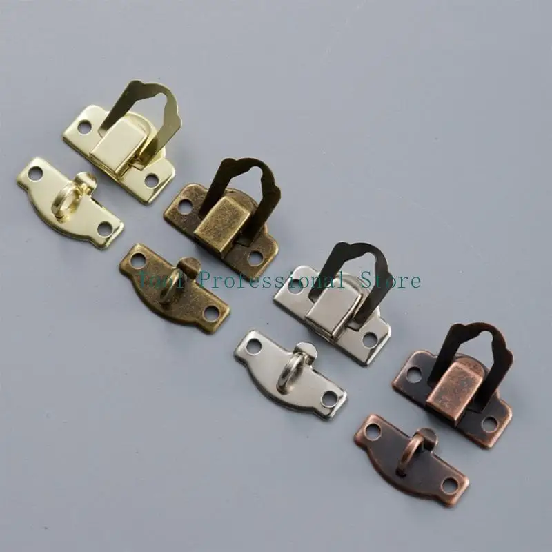 

57QF 10 Pcs Antique Decorative Hasp Retro Jewelry Box Vintage Furniture Buckle Wooden Boxes Clasp Hardware