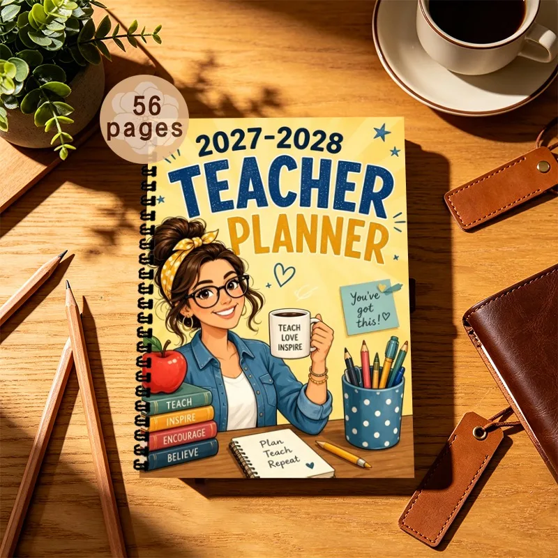 A5 2027-2028 Teacher Planner, Curriculum Plan and Gradebook Organizing, Lesson Plan Record Book, Suitable for Classroom Teaching