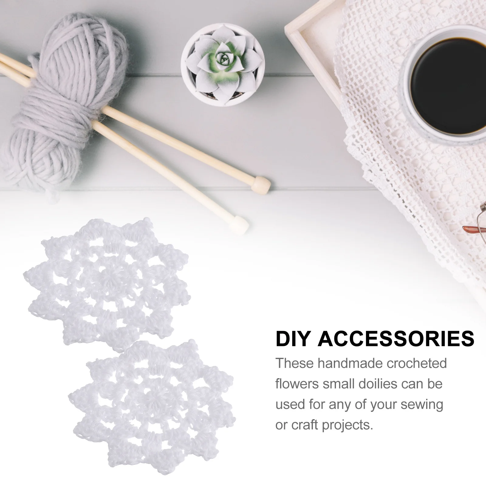 

20Pcs Hand Crocheted Cotton Flower Appliques Elegant Embellishments DIY Sewing Supplies Crochet Doilies Art Craft