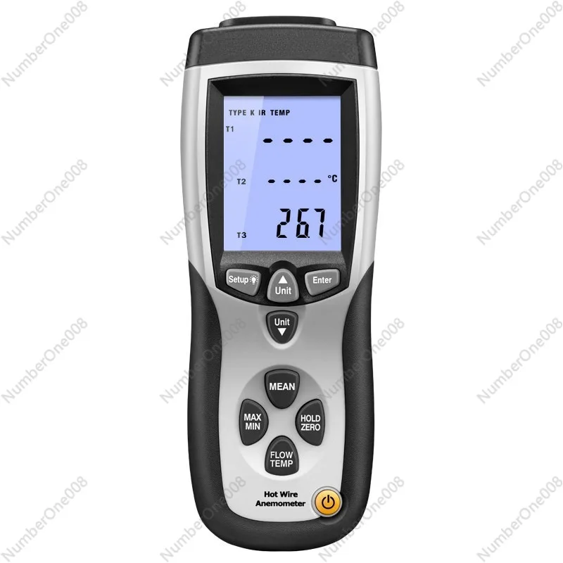 Portable Thermal Anemometer Wind Speed, Air Volume, Wind Temperature Differential Pressure USB Transmission