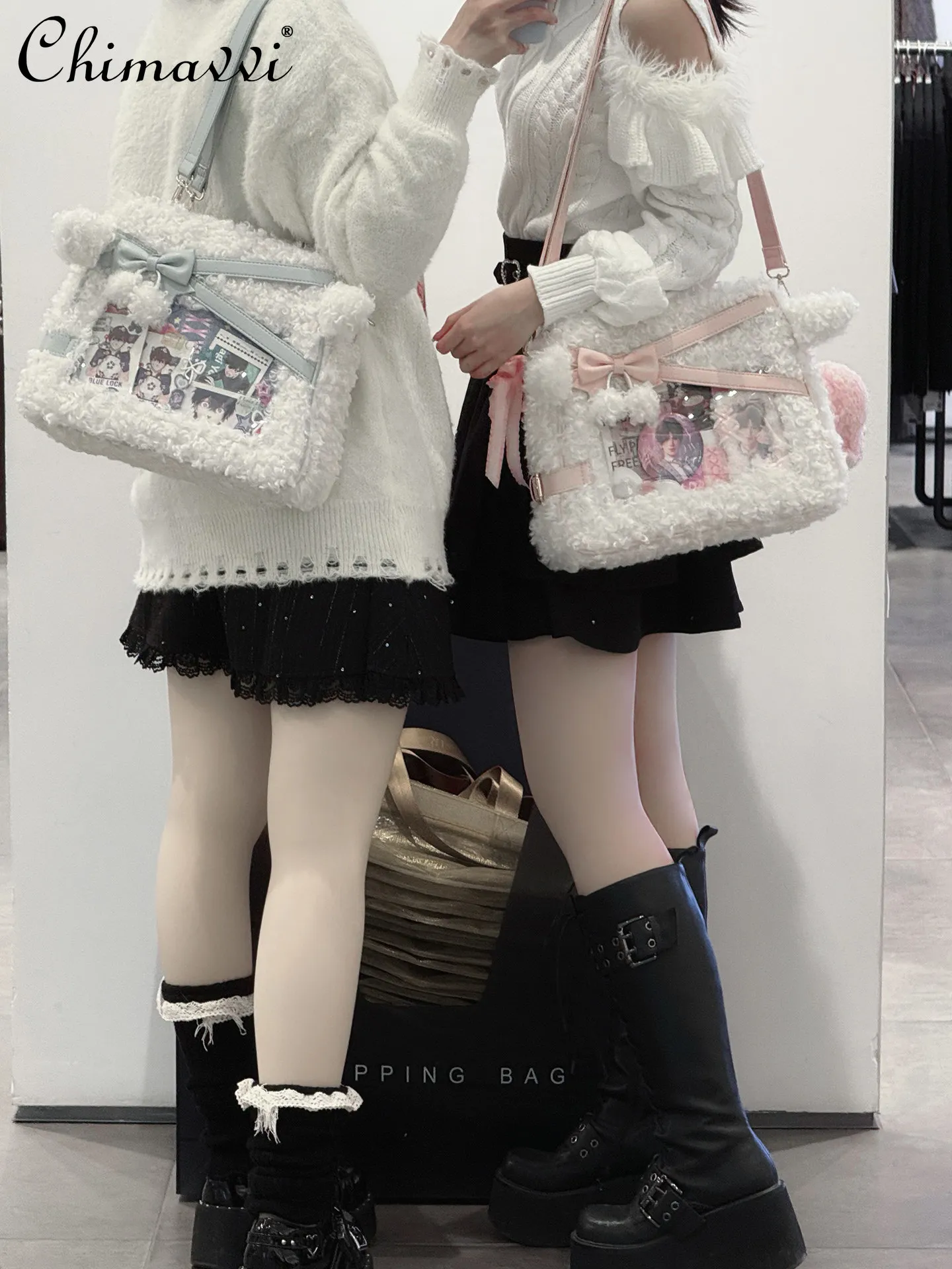 

Original Japanese Style Anime Plush Bag Single Shoulder Crossbody Double Shoulder Doll Bag Winter New Cute Girl Handbag