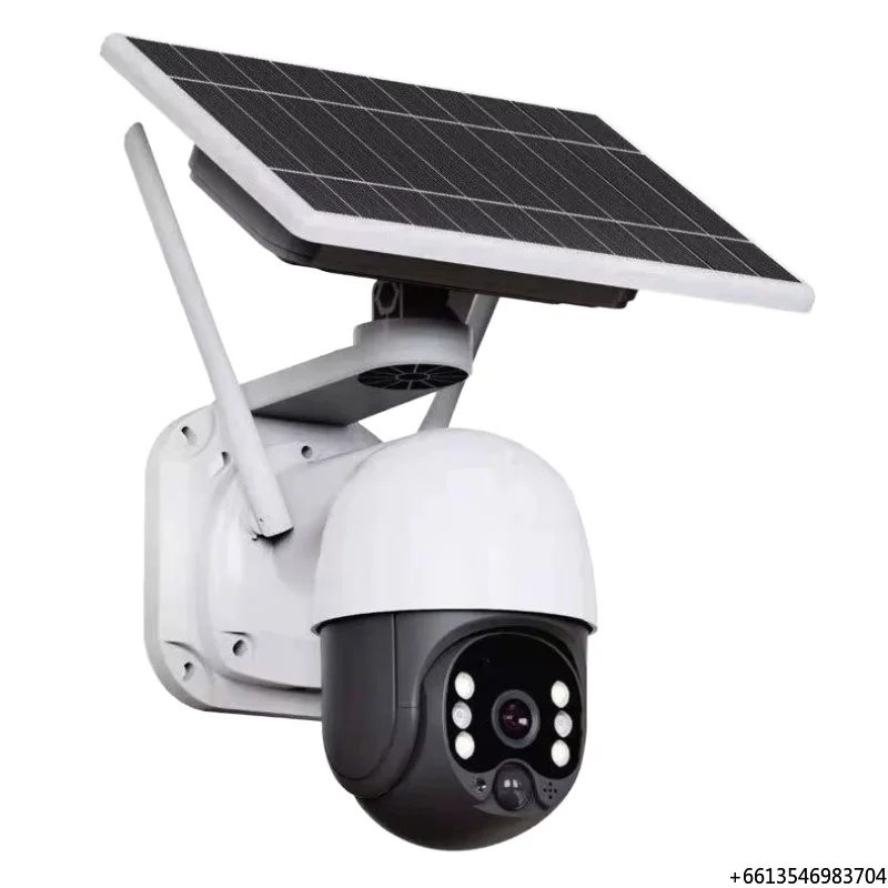 Solar AI Smart Detection Camera Indoor WiFi IP Security System 1080P PTZ Night Vision CMOS Sensor IP65 Waterproof SIM Card Slot