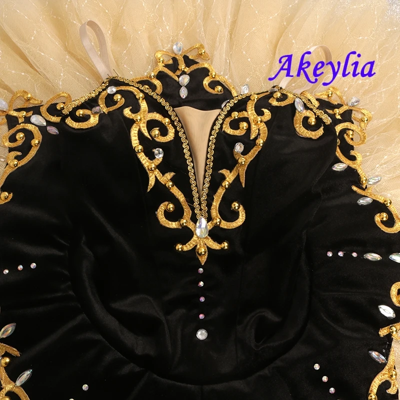 Akeylia velvet black gold beige Ballet Tutu classical for Women Tutu Pancake Group dance performance high quality BLST20088