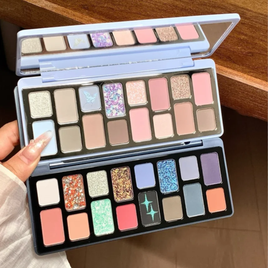 Cheryep Set per il trucco Palette di ombretti glitterati Stick per labbra Idrata Balsamo per labbra Specchio Set da 6 pezzi Kit Qianyan per le donne Tutto in uno